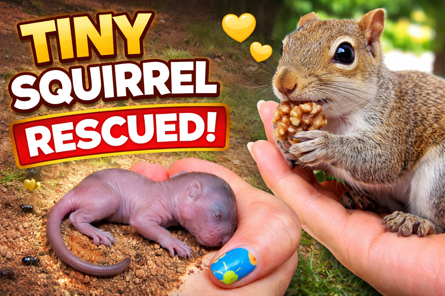 From a Helpless Newborn to a Second Chance at Life: The Rescue of a Tiny Squirrel
